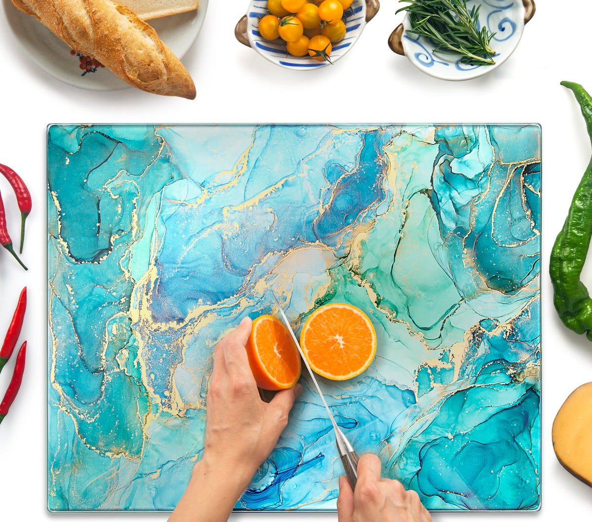 Kitchenville Glass Cutting Board 20”x16”: Tempered Glass Kitchen Counter Protector - Durable- Scratch-Resistant, Heat-Proof - Clear Design