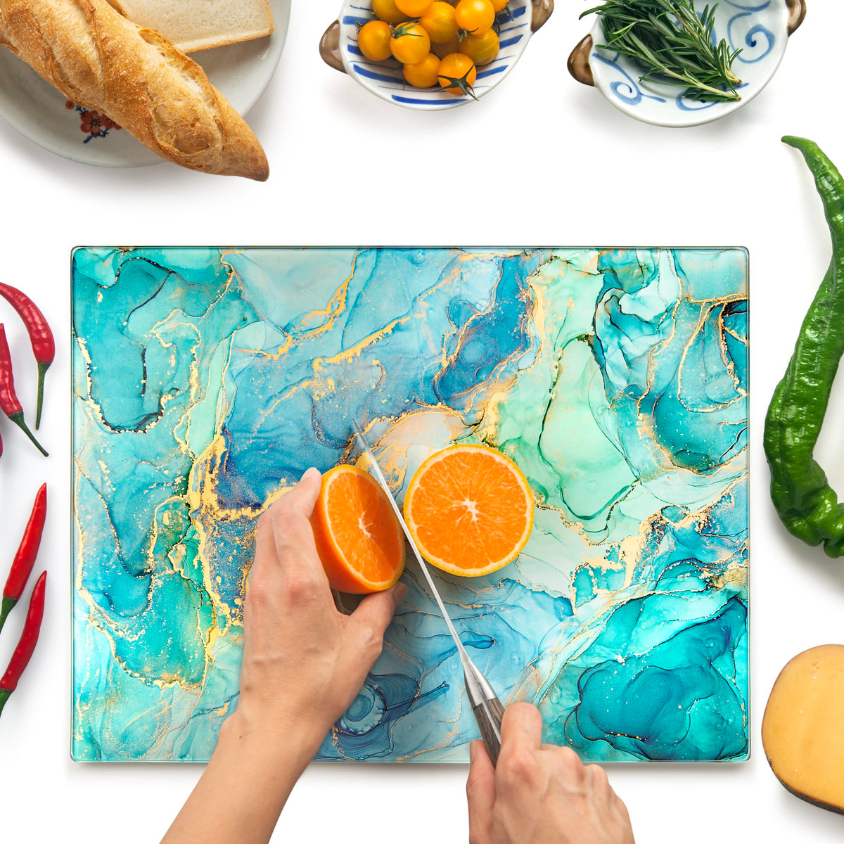 Kitchenville Glass Cutting Board 20”x16”: Tempered Glass Kitchen Counter Protector - Durable- Scratch-Resistant, Heat-Proof - Clear Design