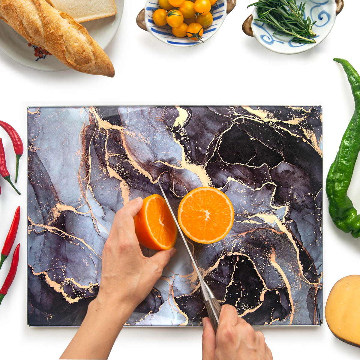Kitchenville Glass Cutting Board 20”x16”: Tempered Glass Kitchen Counter Protector - Durable- Scratch-Resistant, Heat-Proof - Clear Design